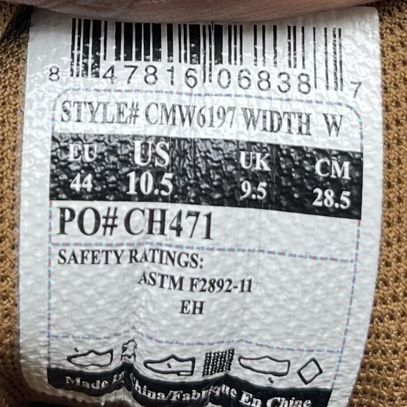 Carhartt Boots Mens 10.5 Moc Toe Wedge CMW6197 Leather Waterproof Brown Soft Toe - Picture 8 of 10